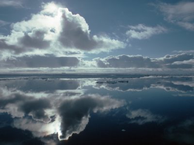 Cloud reflections and pack ice in the Weddell Sea