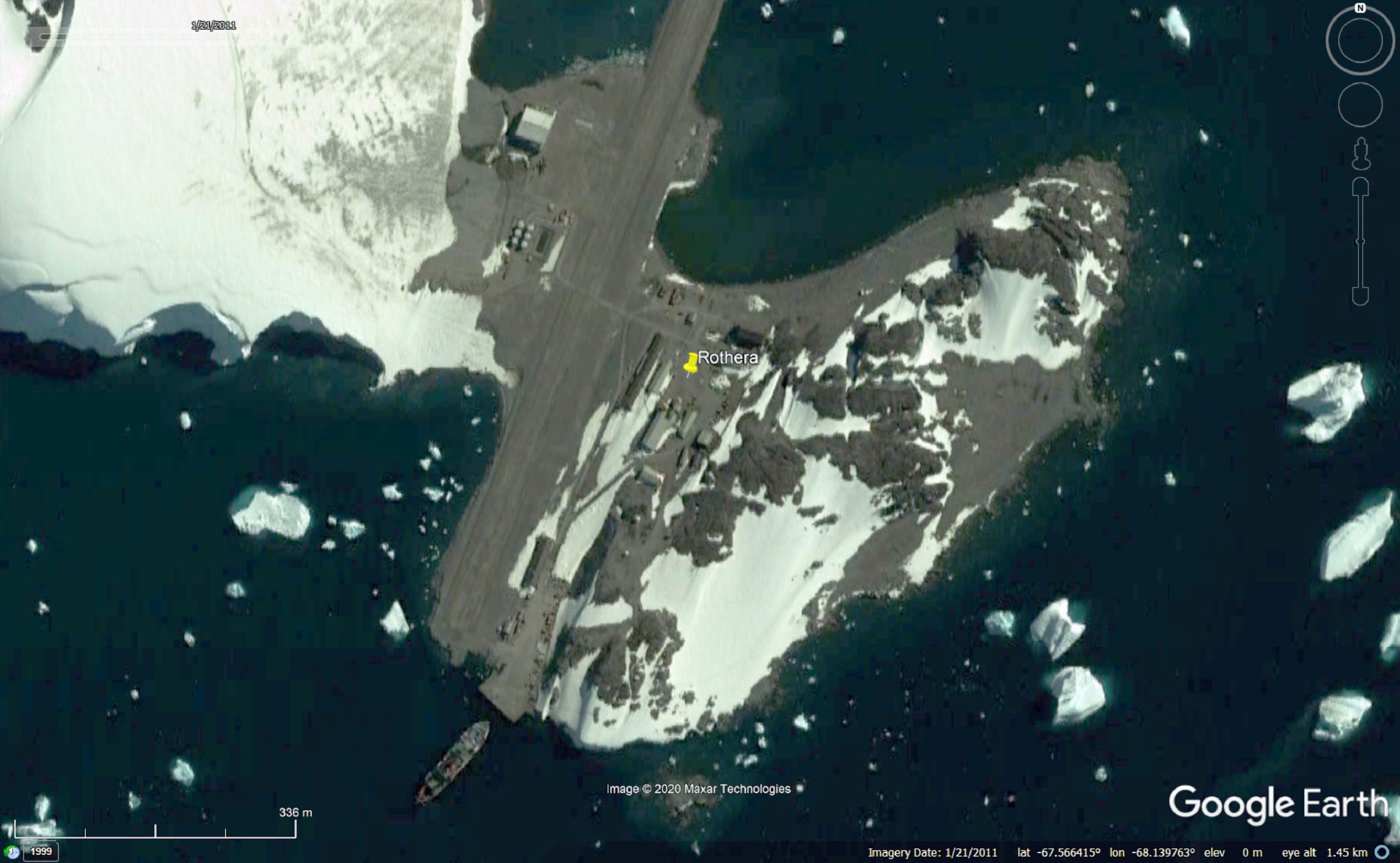 Rothera from space by Google Earth