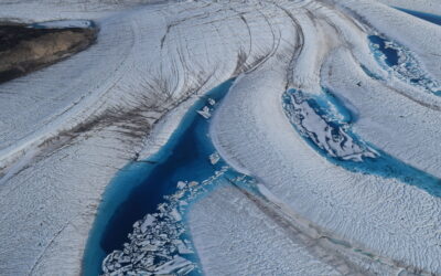 Aerial view of glacier