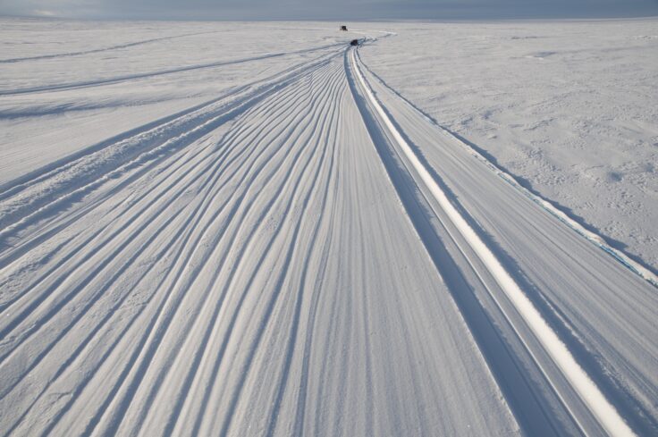 A snow covered road